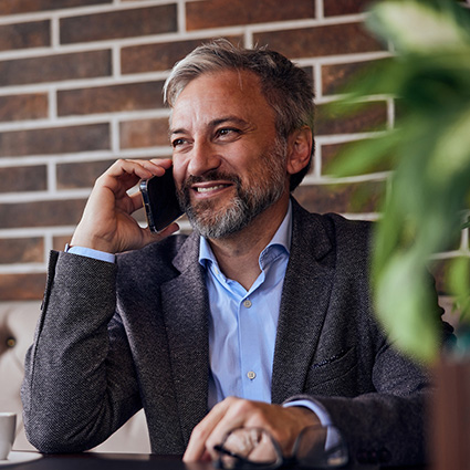 Business man talking on phone